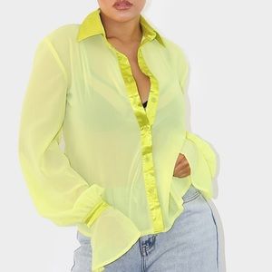 Lime Mesh Dress Shirt NWT